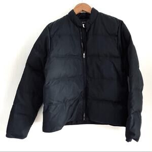 J.Crew black winter down puffer quilted goose down filling size medium black
